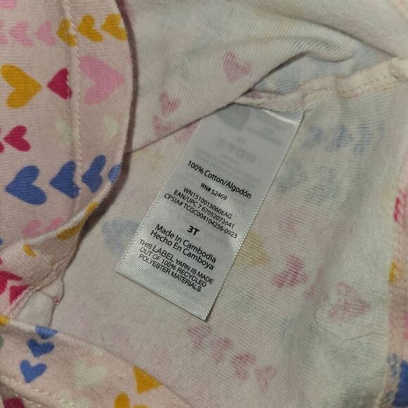 5 For $25 Wonder Nation Pink Hearts Cotton Pajamas Toddler Size 3T - Picture 3 of 4